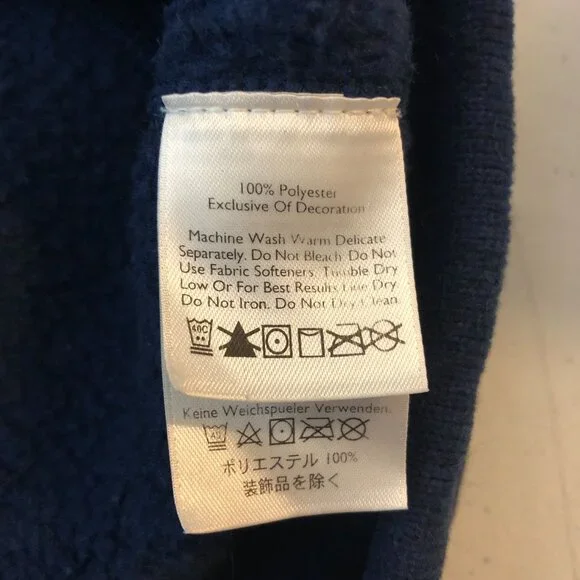 Eddie Bauer Womens Full Zip Sweater Jacket Fleece Pockets Navy Blue XL - Picture 4 of 4